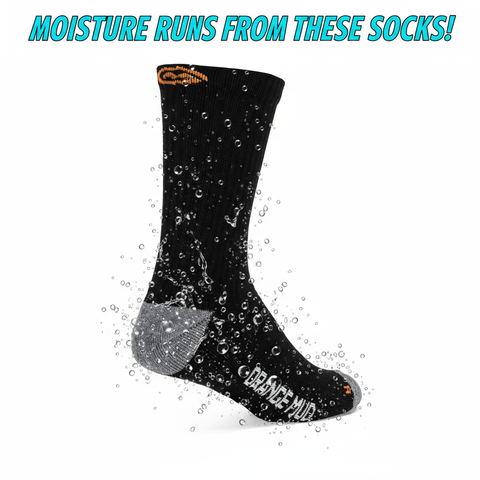 Orange Mud Merino Wool Performance Sock pair flat lay