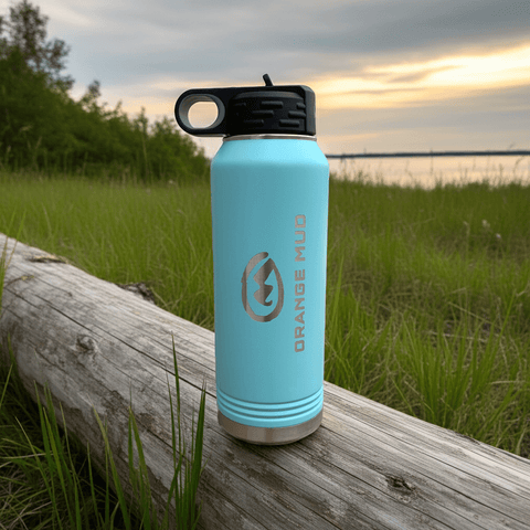Orange Mud 32oz Insulated Bottle lid and seal detail closeup