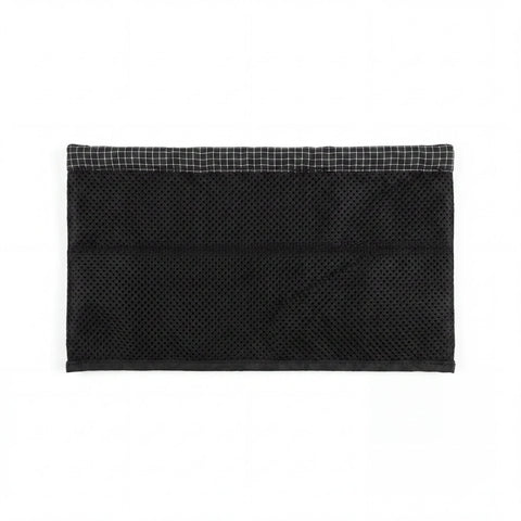 Seat Belt Wrap opened flat showing breathable mesh liner