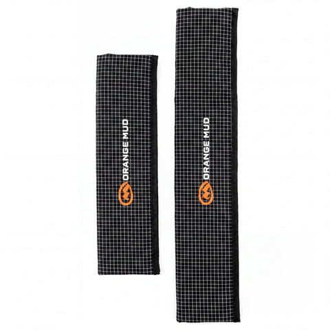 Orange Mud Seat Belt Wrap in 14 inch and 20 inch sizes, black ripstop with logo