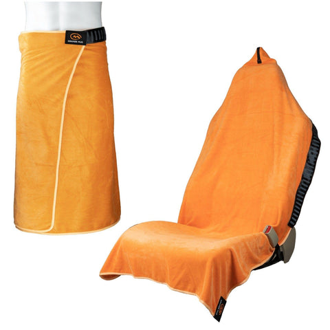 Transition Wrap 2.0: Changing Towel and orange car seat cover