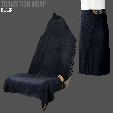 Transition Wrap 2.0: Changing Towel and black car seat cover