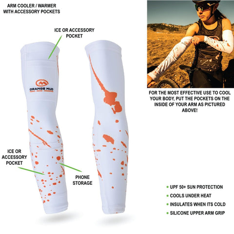 Orange Mud, LLC Accessories white / XS Arm Cooler Sleeve, Arm Warmer, Ice Storage, iPhone Holder, For Run And Ride