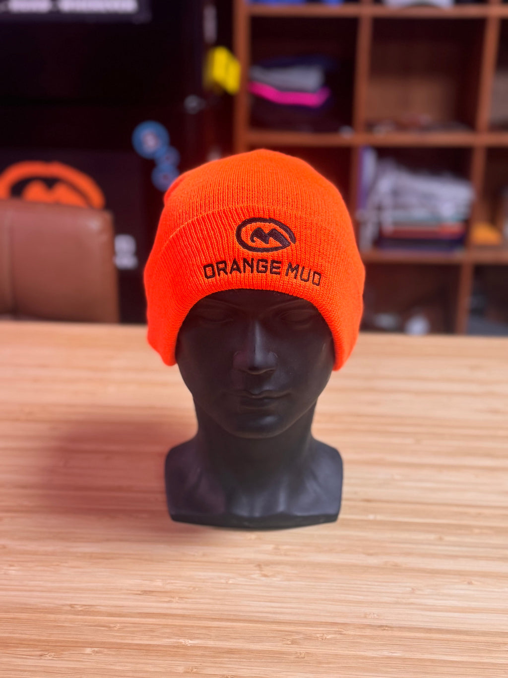 帽子 BEANIE 01 / BEANIE / ACRYLIC / ORANGE CROSS BEANIE - ORANGE