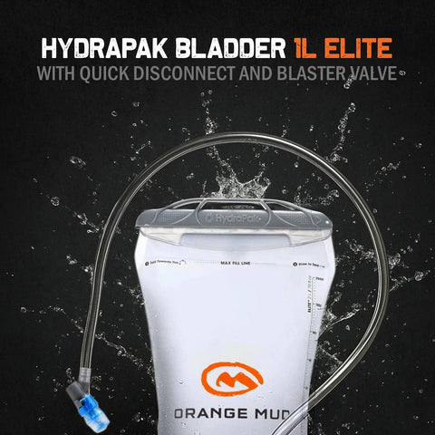 Orange Mud, LLC HydraPak Bladder 1L Elite with Quick Disconnect and Blaster Valve