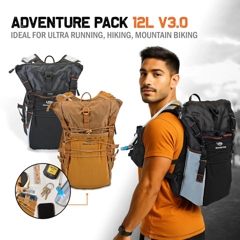 Orange Mud, LLC Packs Adventure Pack, 12L 3.0: Ideal for ultra running, hiking, mountain biking