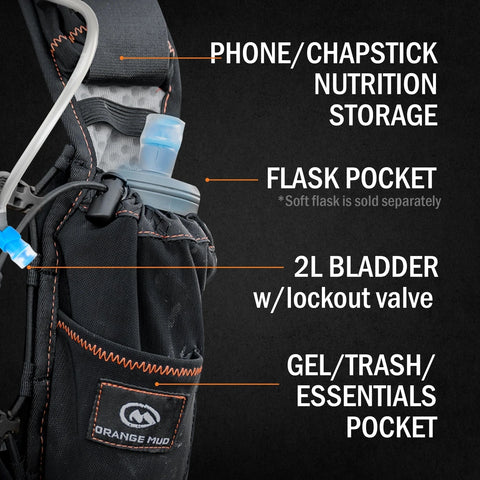 Orange Mud, LLC Packs Adventure Vest Pack, 20L 3.0: Ideal for running, riding and fast packing big distances.