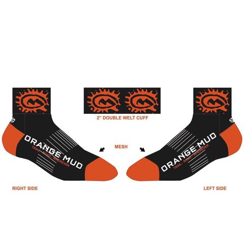 Adventure Sock - 2" Coolmax Sock - Hydration vest packs for runners, cyclists, and ironman - Orange Mud, LLC