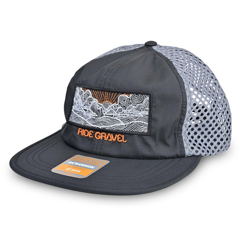 Ride Gravel 6 Panel Curved Bill Snapback - Hydration vest packs for runners, cyclists, and ironman - Orange Mud, LLC