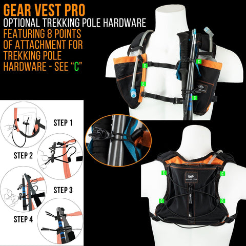Gear Vest Pro, V1.0 - 1L bladder - Hydration vest packs for runners, cyclists, and ironman - Orange Mud, LLC