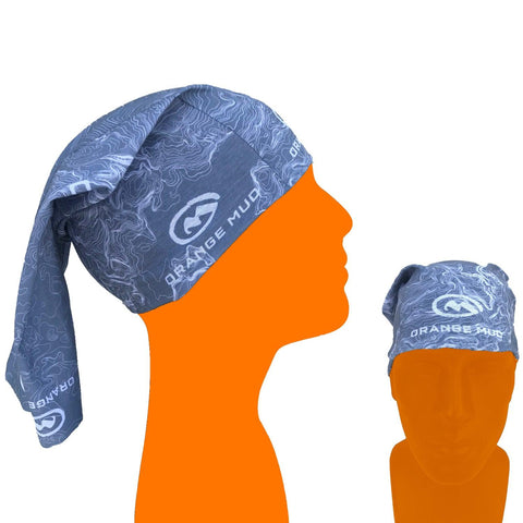 Gray Multifunctional Headware "aka neck gator" - Hydration vest packs for runners, cyclists, and ironman - Orange Mud, LLC