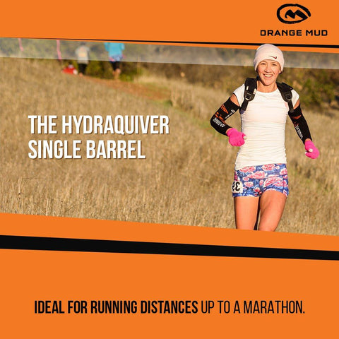 HydraQuiver Single Barrel: Ideal for road running - Hydration vest packs for runners, cyclists, and ironman - Orange Mud, LLC