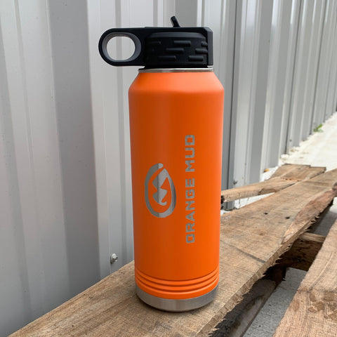 32oz Double Insulated Steel Water Bottle - Hydration vest packs for runners, cyclists, and ironman - Orange Mud, LLC