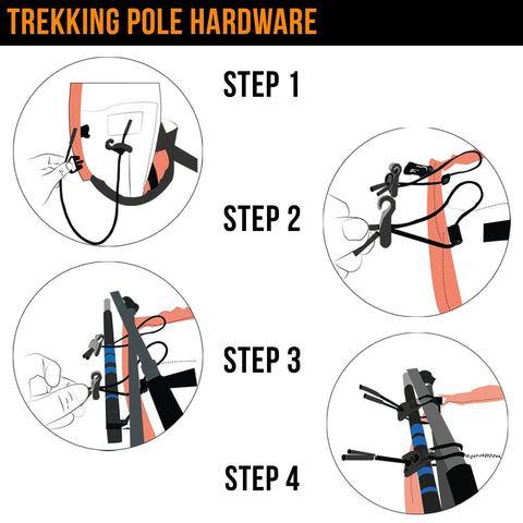 Multi Use Trekking Pole Hardware - Hydration vest packs for runners, cyclists, and ironman - Orange Mud, LLC
