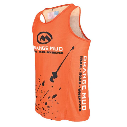 Orange Stretchy Running Singlet - Hydration vest packs for runners, cyclists, and ironman - Orange Mud, LLC