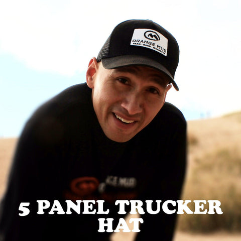 5 Panel Black Trucker Hat - Hydration vest packs for runners, cyclists, and ironman - Orange Mud, LLC