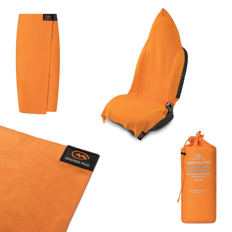 Transition Wrap Extreme: Waterproof Changing Towel and Orange Car Seat Cover