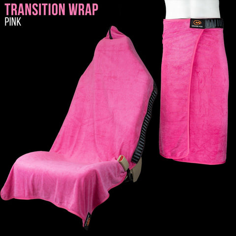 Transition Wrap 2.0: Changing Towel and pink car seat cover