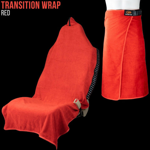Transition Wrap 2.0: Changing Towel and red car seat cover